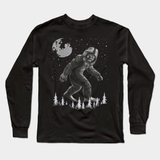 Bigfoot Moon Stars Long Sleeve T-Shirt